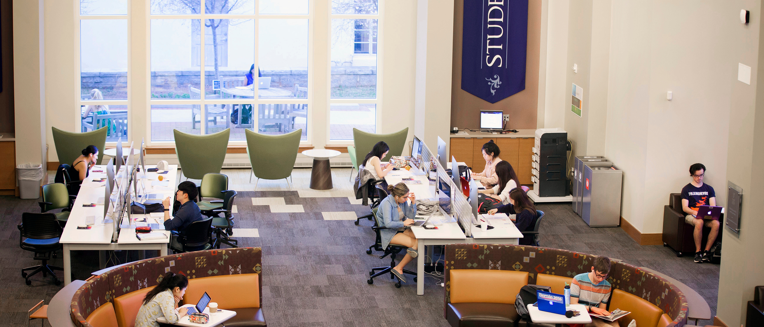 Students studying on laptops